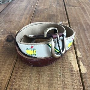 Men’s Masters logo belt khaki with leather